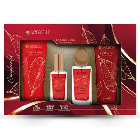 Set Cofanetto Idea Regalo Da 4 Pezzi Con Gel Doccia Lozione Corpo 2 Profumi Da Donna