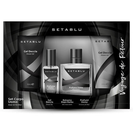 Set Regalo Corpo Uomo 4pz Gel Doccia Balsamo Dopobarba Profumi Fragranza Intensa Sofisticata