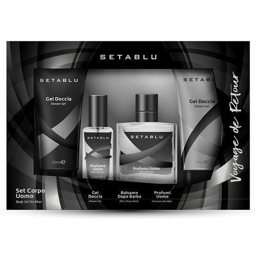 Set Regalo Corpo Uomo 4pz Gel Doccia Balsamo Dopobarba Profumi Fragranza Intensa Sofisticata