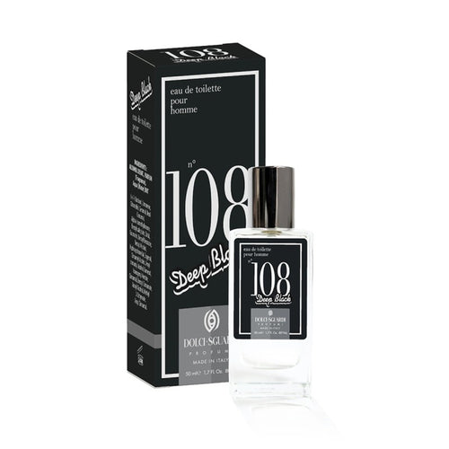Profumo Corpo Eau De Toilette Uomo N°108 Deep Black 50ml Fragranza Intenso Misterioso 009128
