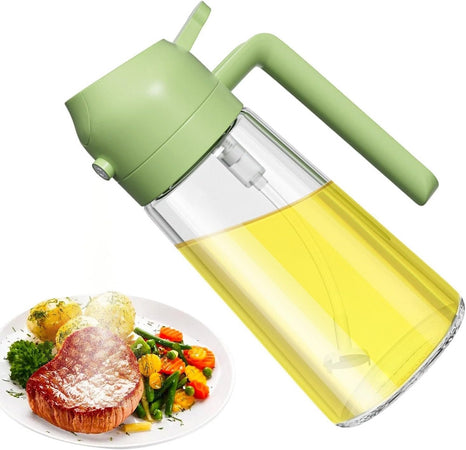 Set Dispenser Dosatore 2 In 1 Oliera Spruzzatore Olio Con 3 Contenitori Condimenti Cucina