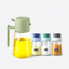 Set Dispenser Dosatore 2 In 1 Oliera Spruzzatore Olio Con 3 Contenitori Condimenti Cucina