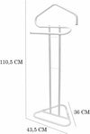 Appendiabiti Da Terra 2 Posti Attaccapanni Stand Guardaroba In Metallo 43,5x36x110,5cm