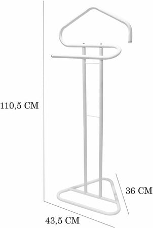 Appendiabiti Da Terra 2 Posti Attaccapanni Stand Guardaroba In Metallo 43,5x36x110,5cm