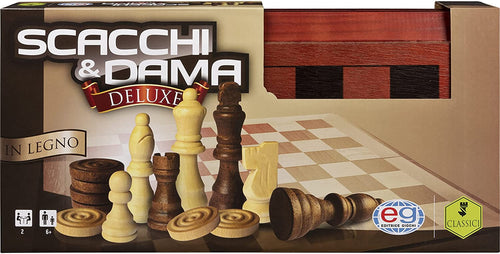 Set Scacchi e Dama in Valigetta di Legno