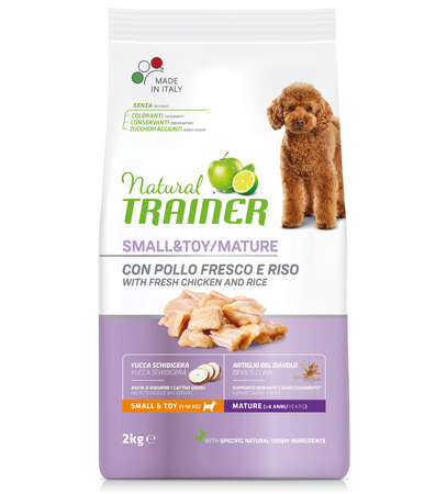 Natural Trainer Mantenimento mangime secco Cani Mature small & toy pollo e riso