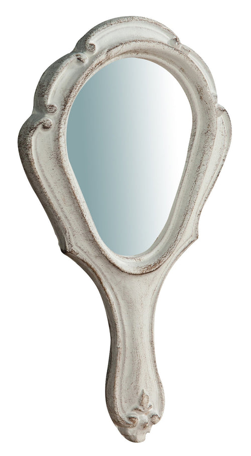 Biscottini Specchiera Biscottini a mano Legno Bianco Anticato 11x1.5x20 Made Italy