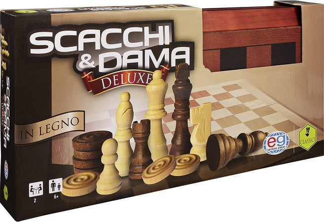 Set Scacchi e Dama in Valigetta di Legno