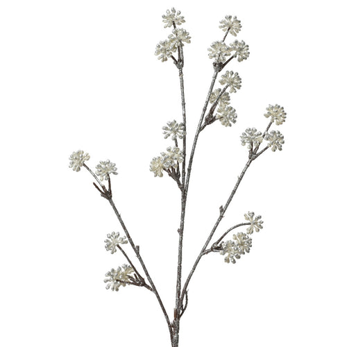 Ramo decorativo color argento e bianca per decorazioni e composizioni di fiori h 77 cm