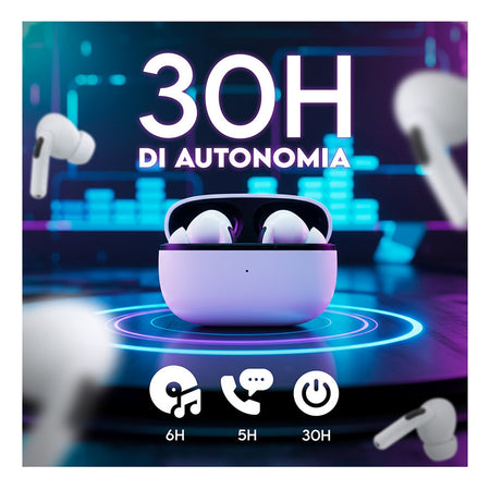 Cuffiette Auricolari Wireless G66 Microfono Hd Bassi Stereo Traduttore Ai Controllo Touch