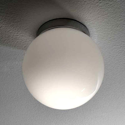 Plafoniera Illuminando SFERA PL G 40CM E27 LED lampada soffitto moderna vetro bianco latte lucido interno