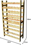 Cantinetta Portabottiglie Vino In Legno Di Pino Naturale 54 Posti 9 Ripiani H120x63x27cm
