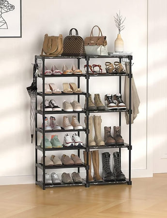 Scarpiera Appendiabiti Portaoggetti Multifunzionale A Doppia Fila Con Ganci Organizzatore