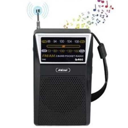 Mini Radio Portatile Tascabile Funzioni Am/fm Q-r60 Antenna Telescopica Cinturino Da Polso