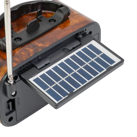 Radio Da Tavolo Con Pannello Solare Portatile Stile Vintage Retrò Bande Am Fm Sw Q-sy721