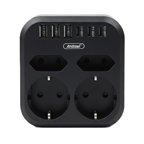 Multipresa Ciabatta 10 In 1 A 4 Slot Con 6 Porte Di Ricarica Rapida 3500 W Q-px320