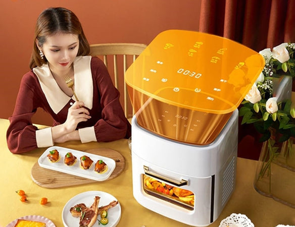 Friggitrice Ad Aria Multifunzione Forno 15lt Senza Olio Cestello Antiaderente 10 Programmi