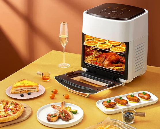 Friggitrice Ad Aria Multifunzione Forno 15lt Senza Olio Cestello Antiaderente 10 Programmi