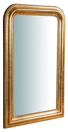 Biscottini Specchiera da parete in legno finitura foglia oro anticato L43xPR3,5xH69 cm Made in Italy