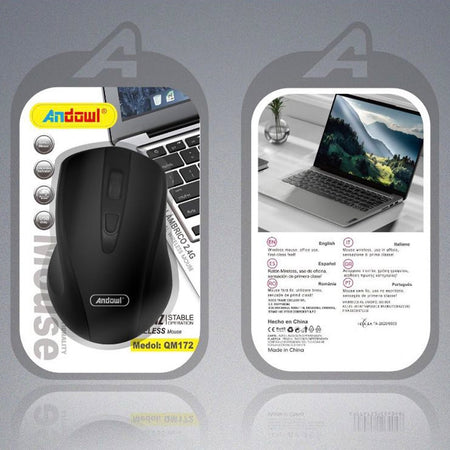 Mouse Wireless 2,4 Ghz Usb Sensore Ottico Senza Fili Con Indicatore Batteria Scarica Qm172