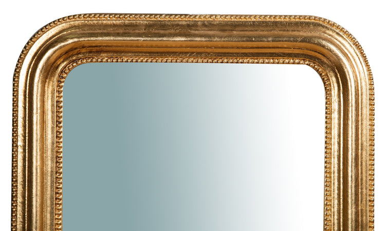 Biscottini Specchiera da parete in legno finitura foglia oro anticato L43xPR3,5xH69 cm Made in Italy