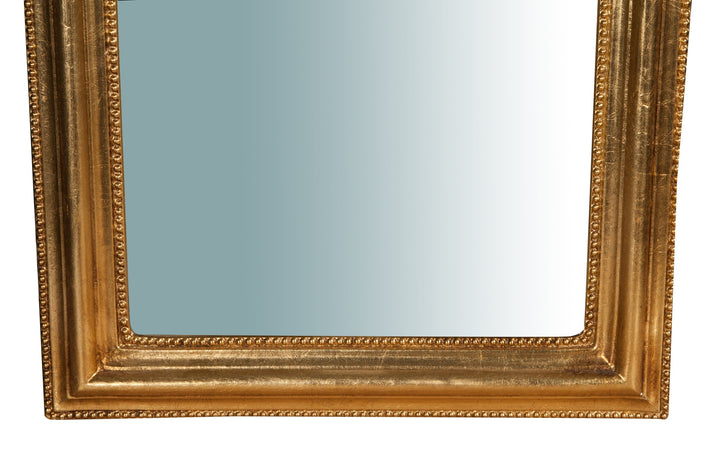 Biscottini Specchiera da parete in legno finitura foglia oro anticato L43xPR3,5xH69 cm Made in Italy