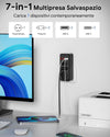 Multipresa Da Parete Multipla 7in1 Con 4 Usb 1 Schuko 2 Spine Eu 3500w Salvaspazio Q-cz3500