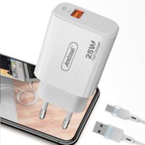 Kit Caricabatterie Con Porta Usb Cavo Type-c 25w Ricarica Rapida Quick Charge 3.0 Q-cd40
