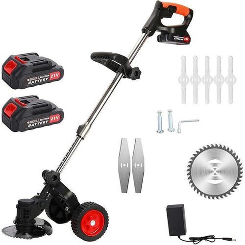 Tagliaerba Tosaerba Tagliabordi Elettrico A Batteria Ricaricabile 21v Con Ruote Q-tw8