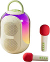 Altoparlante Karaoke Bluetooth Wireless Portatile Con Microfoni Effetti Luce Rgb Q-yx133