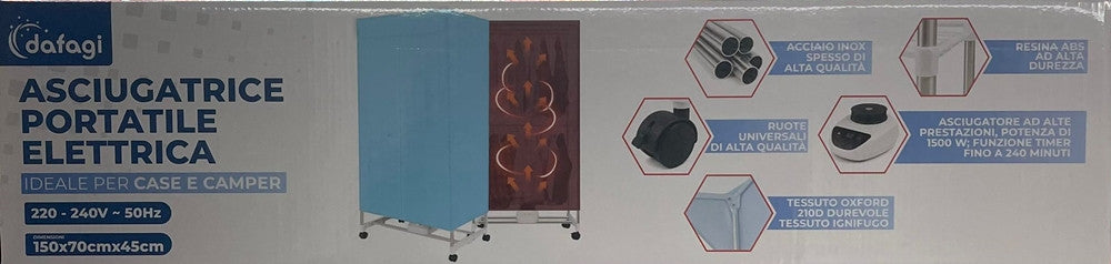 Asciugatrice Elettrica Portatile Asciuga Biancheria Vestiti 1500w Per Case Camper Viaggio