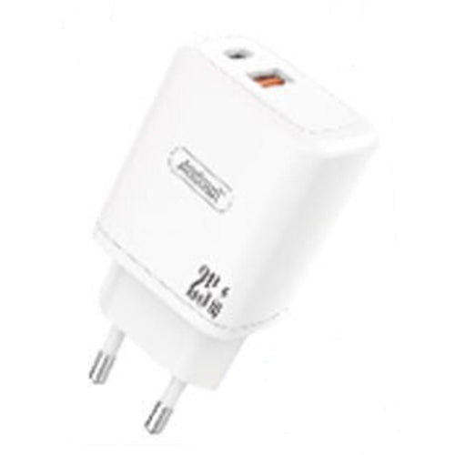 Caricabatterie Da Muro A 2 Porte Usb + Type-c Q-cd809 25w Power Delivery Quick Charge 3.0