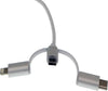 Cavo Hdtv 3in1 Hdmi 4k Hdr Da 2mt Da Usb A Connettori Lightning / Tipo-c / Micro Usb Qy-a8