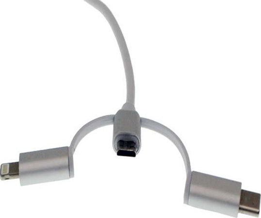 Cavo Hdtv 3in1 Hdmi 4k Hdr Da 2mt Da Usb A Connettori Lightning / Tipo-c / Micro Usb Qy-a8