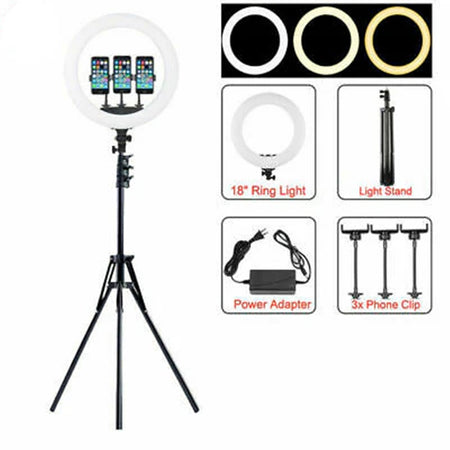 Luce Ad Anello Led Con Staffa Treppiede Telecomando Supporto Smartphone Foto Set Q-1800