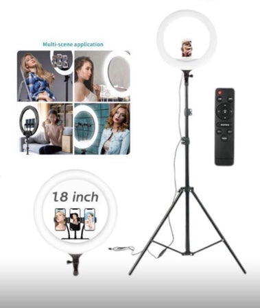 Luce Ad Anello Led Con Staffa Treppiede Telecomando Supporto Smartphone Foto Set Q-1800