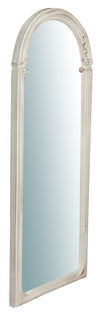 Biscottini Specchiera da parete in legno finitura bianco anticato L35xH3xL84 cm Made in Italy