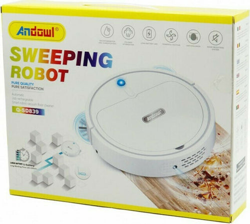 Robot Aspirapolvere Spazzante Pulisci Pavimenti Intelligente Batteria Ricaricabile Q-sd839