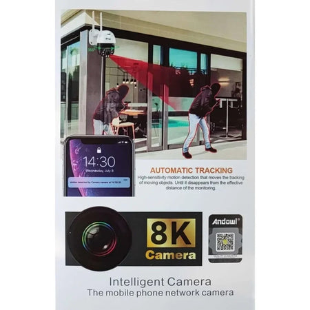 Telecamera Ip Wi-fi Panoramica Di Sorveglianza 8k Wireless Impermeabile Q-s4 Max