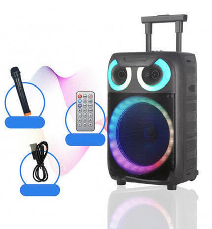 Altoparlante Bluetooth Karaoke Con Microfono Telecomando Effetti Di Luce Led Rgb Q-yx8000