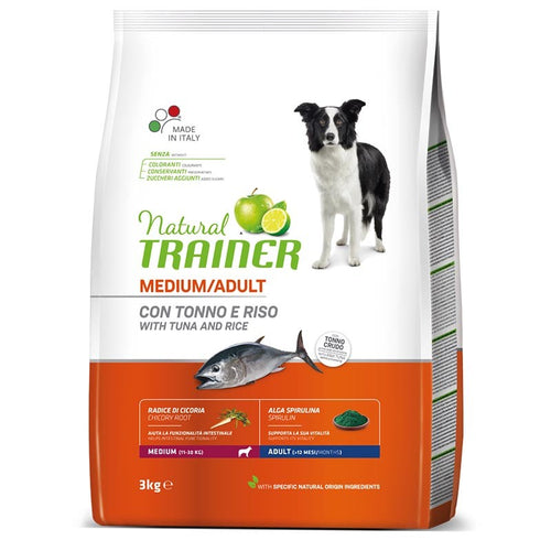 Natural Trainer Mantenimento mangime secco Cani Adult medium tonno e riso