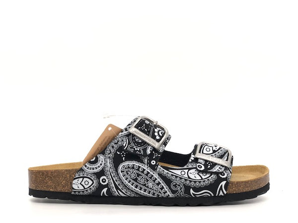 GRUNLAND Ciabatte donna due fasce CB2671 Nero