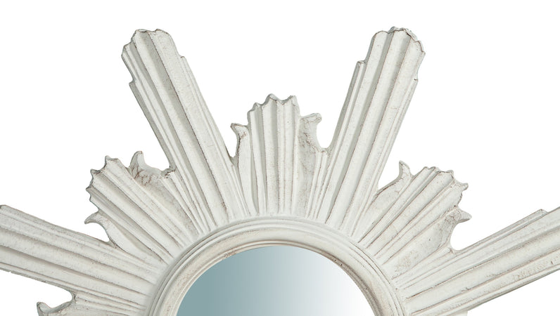 Biscottini Specchiera da parete in legno finitura bianco anticato L60xPR4xH60 cm Made in Italy