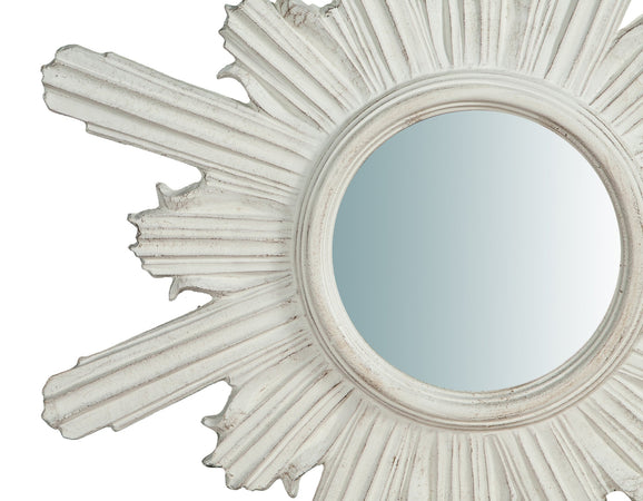 Biscottini Specchiera da parete in legno finitura bianco anticato L60xPR4xH60 cm Made in Italy