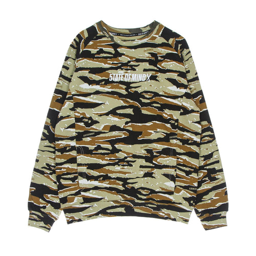5TATE OF MIND Felpa Girocollo Uomo Box Logo Crewneck Camouflage da uomo