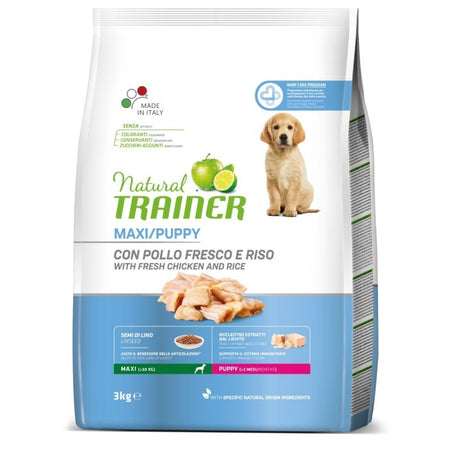 Natural Trainer Mantenimento mangime secco Cani Puppy maxi pollo e riso