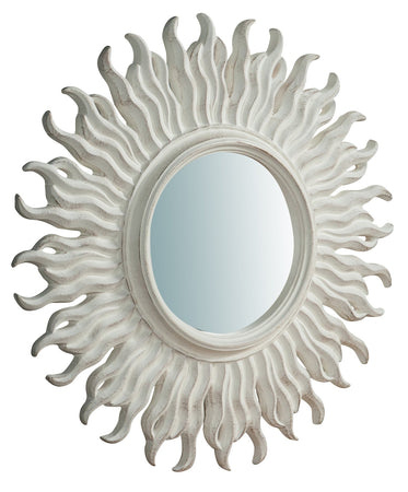 Biscottini Specchiera da parete in legno finitura bianco anticato L46xPR4,5xH46 cm Made in Italy