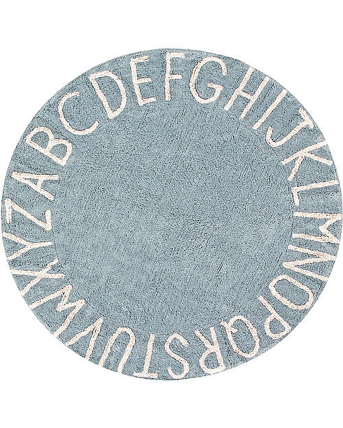Tappeto Tondo Lavabile ABC, Azzurro/Panna, 100% cotone (diametro 150 c Lorena Canals