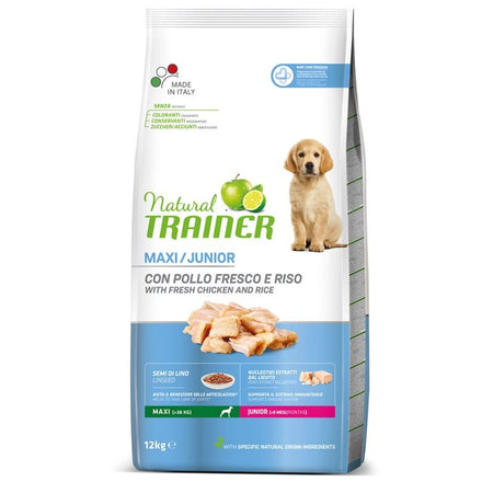 Natural Trainer Mantenimento mangime secco Cani Junior maxi pollo e riso 12 kg