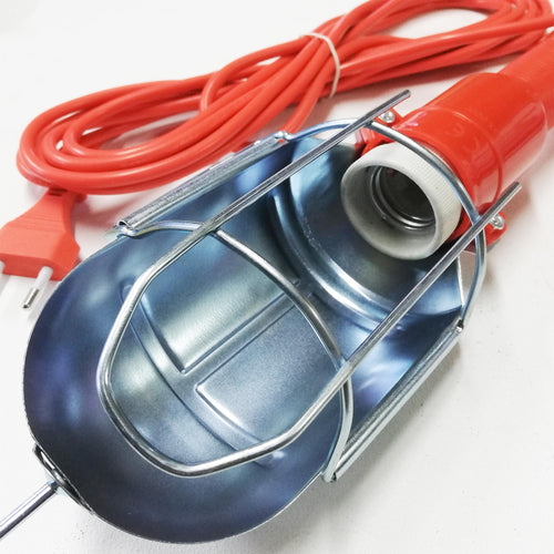 Lampada portatile luce per meccanico carrozziere attacco E27 con gancio